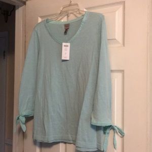 🏖Chico’s light soft cotton top. Soft mint